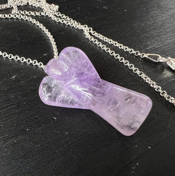 Small Amethyst Angel Pendant Necklace Small Amethyst Angel Pendant Necklace