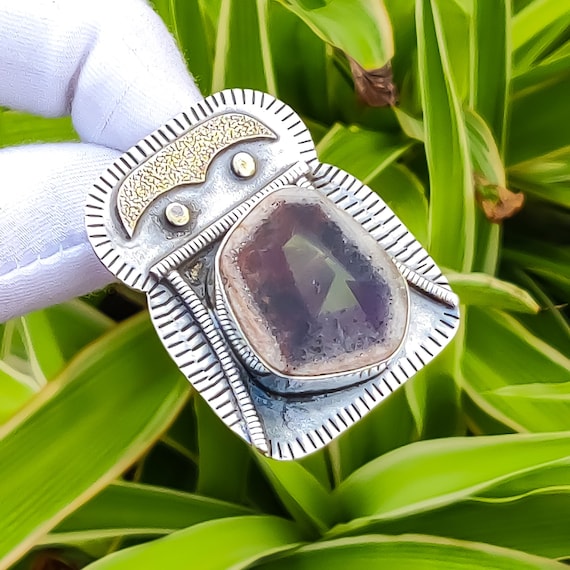 Super 23 Amethyst Pendant: 925 Sterling Silver, 18k Gold Plated