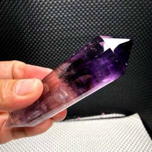 5.04"Natural Smoky Amethyst Quartz Crystal Point/Himalayan Tibetan 24 sided Double Terminated Vogel Wand/Purple Quartz Reiki Healing Stick 5.04"Natural Smoky Amethyst Quartz Crystal Point/Himalayan Tibetan 24 sided Double Terminated Vogel Wand/Purple Quartz Reiki Healing Stick
