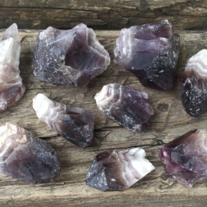 5 Chevron Amethyst Points, Raw Crystals, Natural - February Birthstone 5 Chevron Amethyst Points, Raw Crystals, Natural - February Birthstone