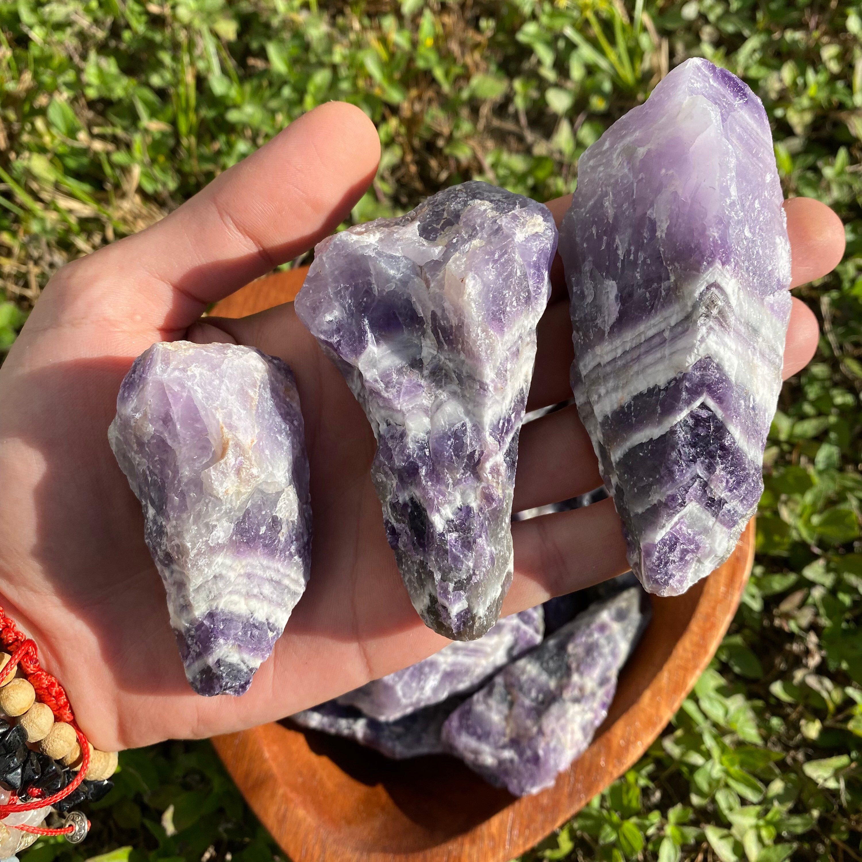 Chevron Banded Amethyst Points