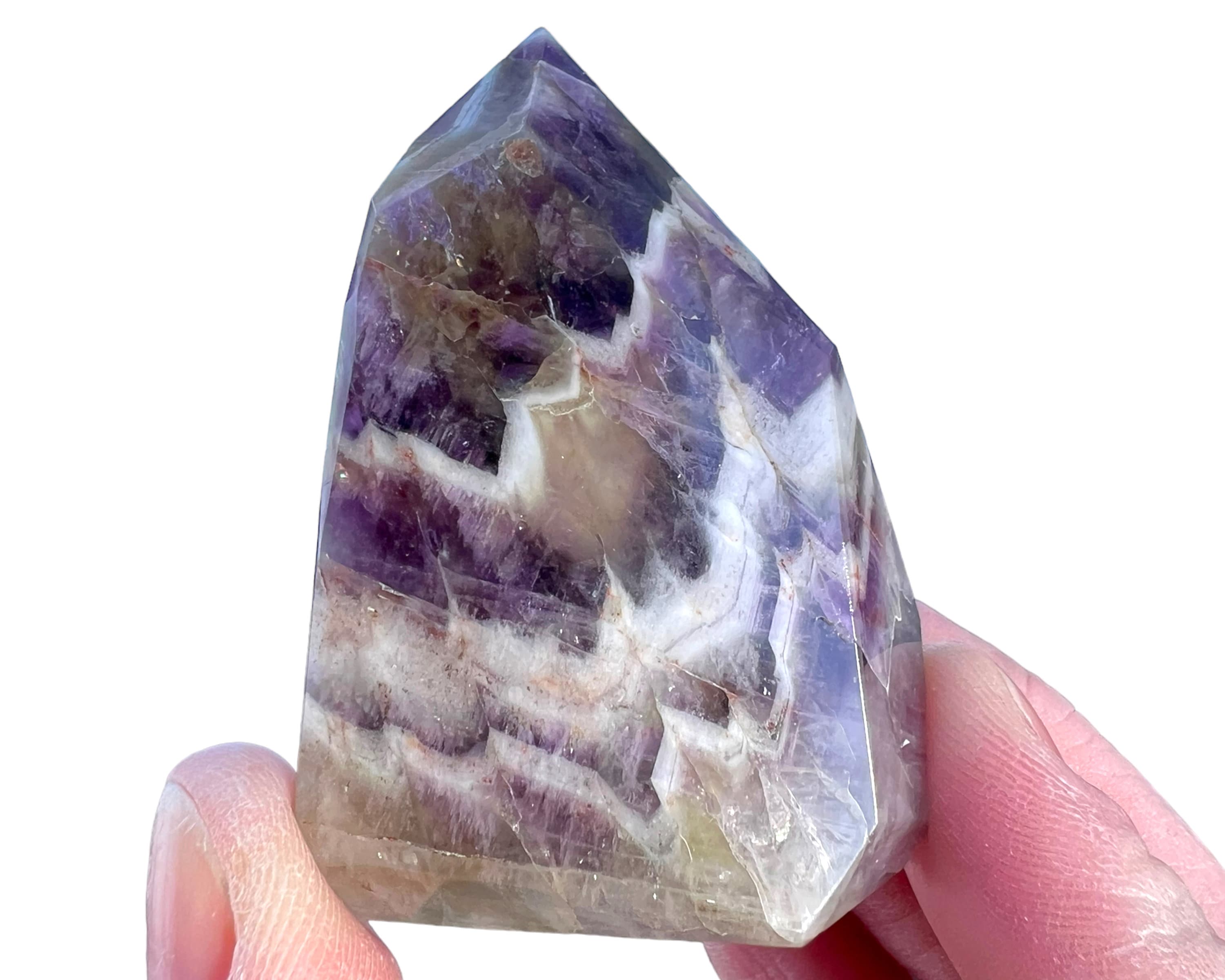 Chevron Amethyst Tower #2 Banded Amethyst Point, Amethyst Crystal, Polished Gemstone, Home Decor , For Aquarius, For Pisces