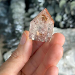 Dreamcoat Lemurian Quartz Point: Super Seven Amethyst, Iron Oxide Dreamcoat Lemurian Quartz Point: Super Seven Amethyst, Iron Oxide