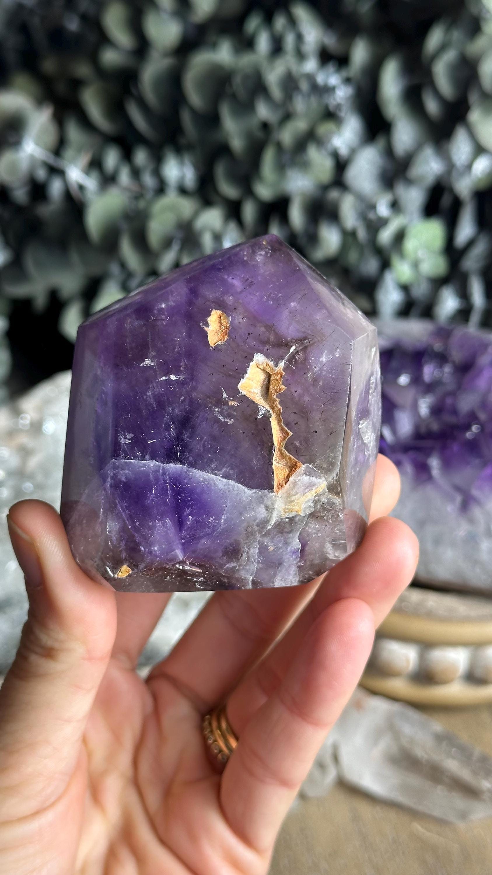 Phantom Elestial Amethyst Tower, Meditative Crystal