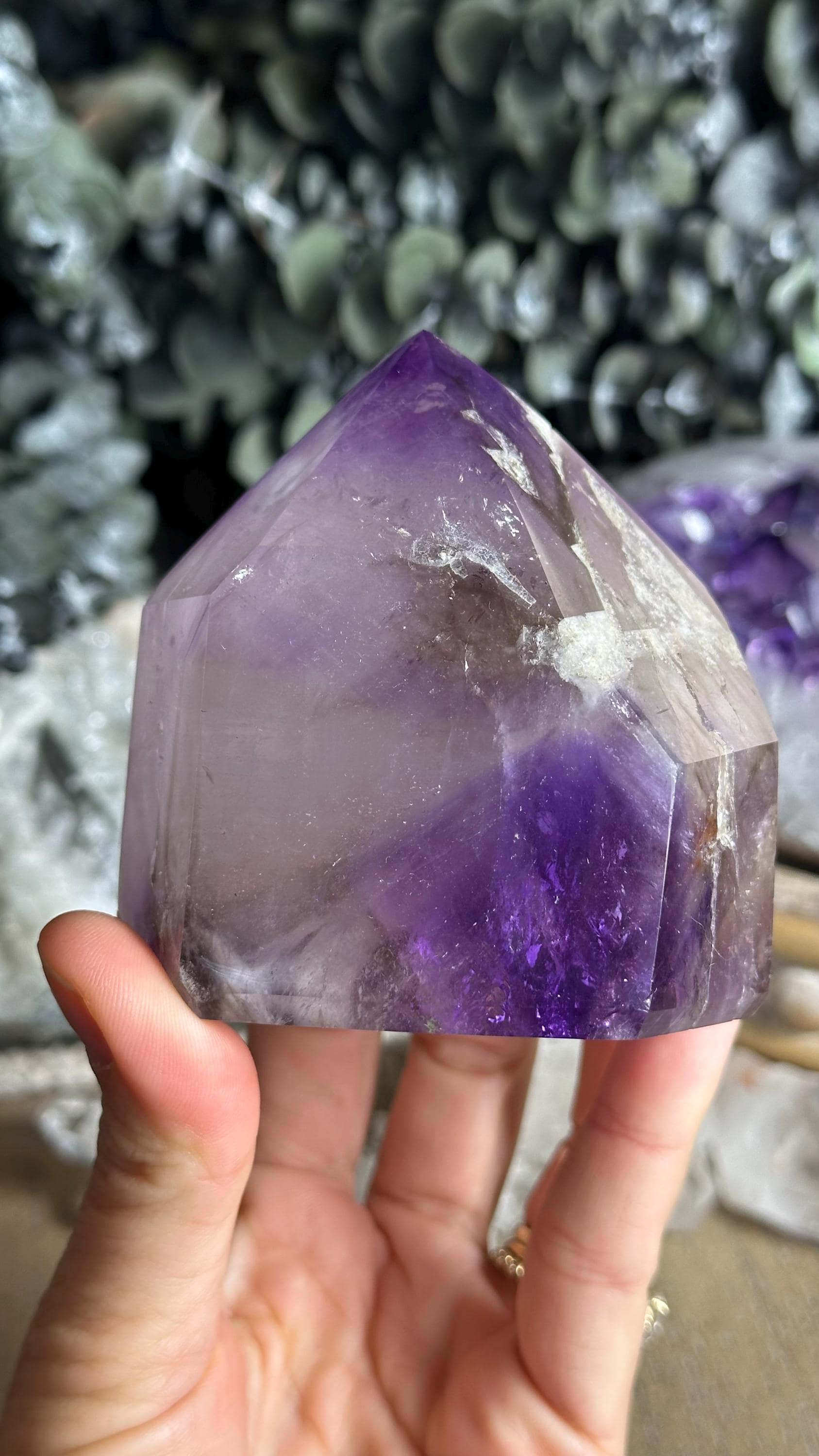 Phantom Elestial Amethyst Tower, Calming Crystal