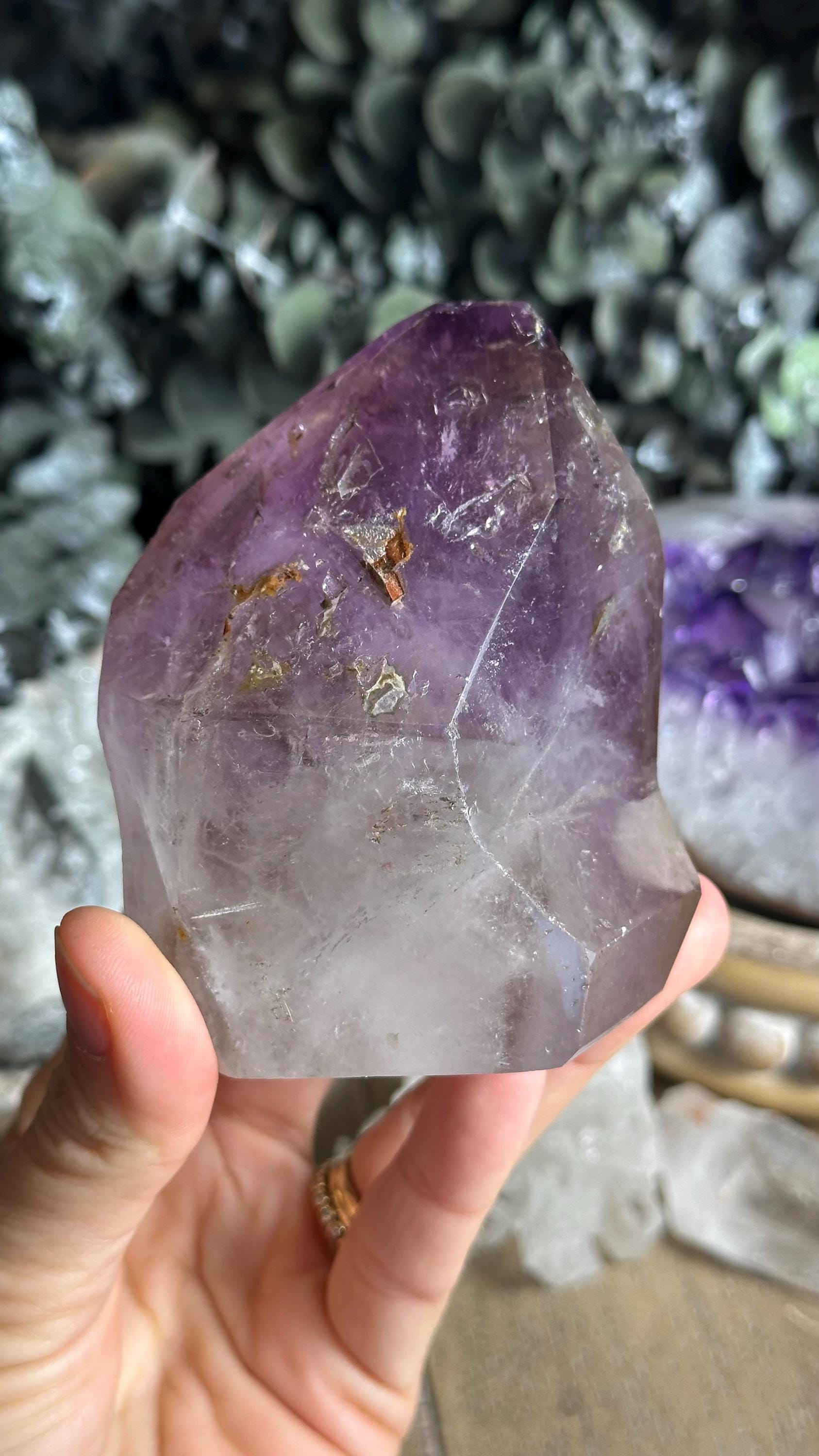 Phantom Elestial Amethyst Tower: Calming Crystal (4")