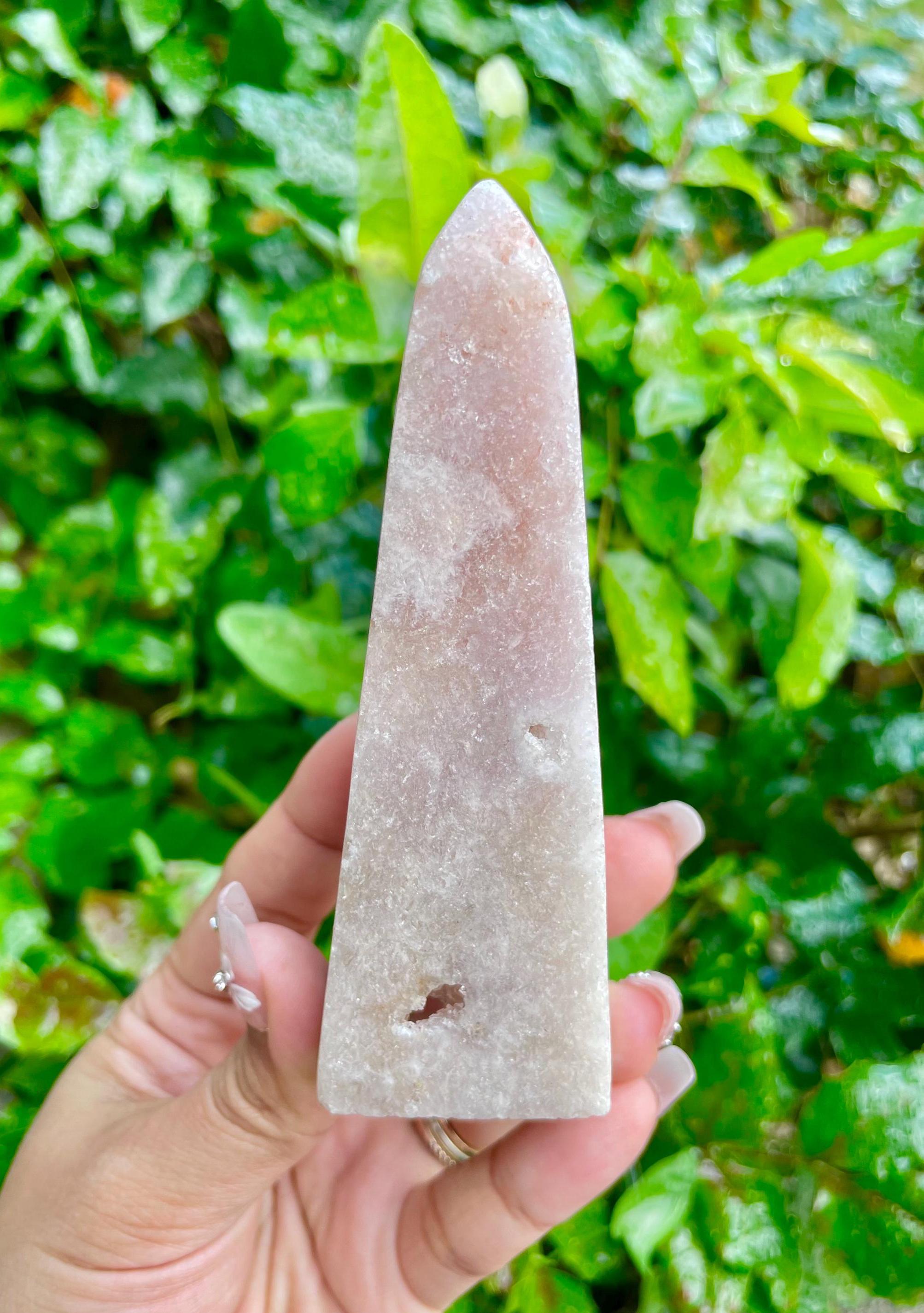 Pink Amethyst Point: Polished Druzy Crystal Tower (196.5g, 111mm Tall)