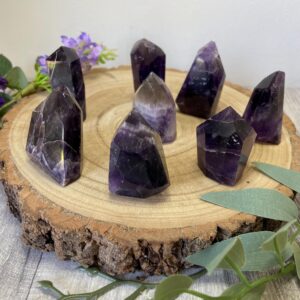 Polished Amethyst Point: Natural Purple Crystal Tower for Healing Polished Amethyst Point: Natural Purple Crystal Tower for Healing