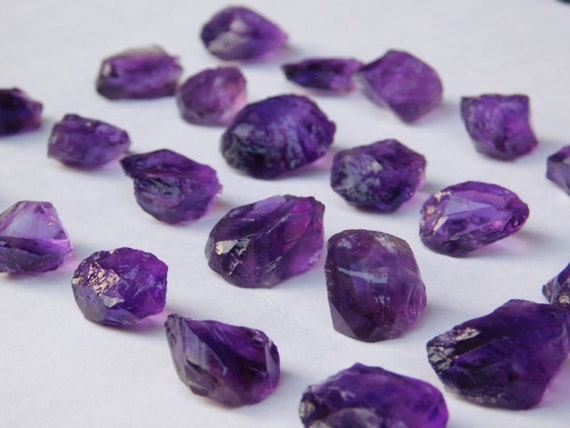 Aaa Quality Raw Amethyst Stone Lot, Natural Dark Purple Crystals