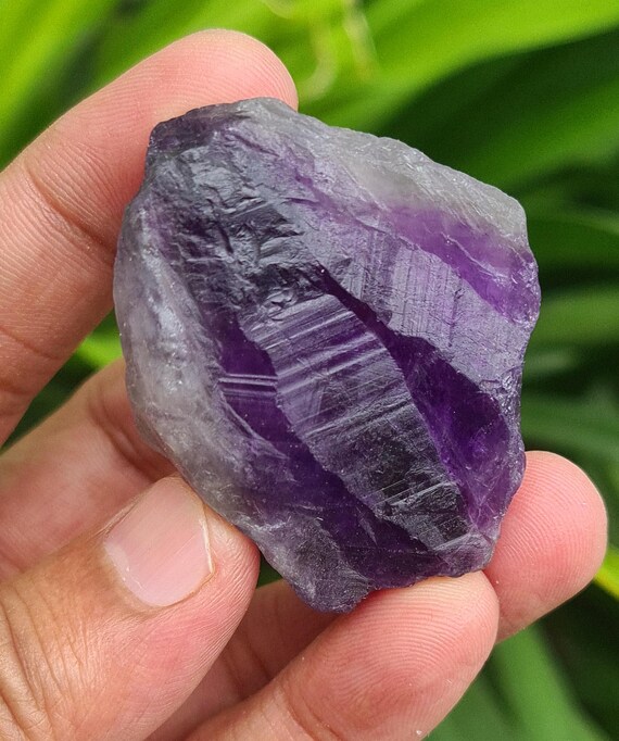 Raw Amethyst Crystal: Rough Natural Lace Gemstone (4.7x3.7cm, 44g)