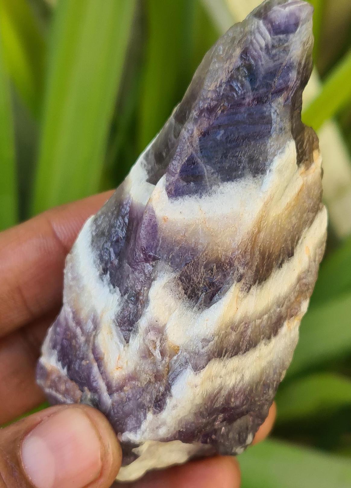Natural Lace Amethyst Raw: Uncut Gemstone For Jewelry (84x44x33)