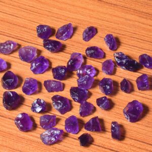 Natural Amethyst Rough Stone | Transparent Purple Gemstone Lot 12-15mm