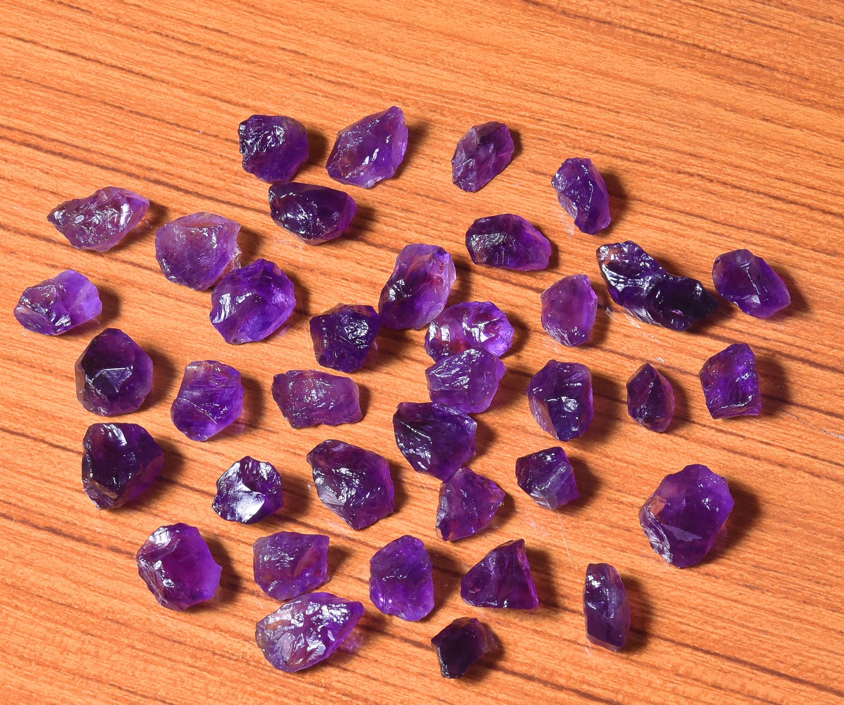 Natural Amethyst Rough Stone | Transparent Purple Gemstone Lot 12-15mm
