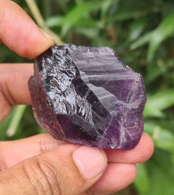 Rare Lace Amethyst, Raw Crystal, Color (5x3.5 Cm)