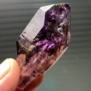 Smoky Amethyst Scepter Quartz Specimen,super Seven Rare Raw/rough Smoky Purple Elestial Quartz,alligator/crocodile/fenster Skeleton Crystal