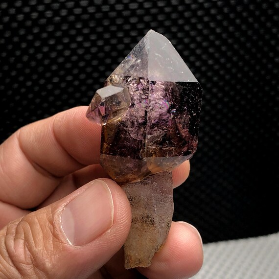 Smoky Amethyst Scepter Quartz Specimen,super Seven Rare Raw/rough Smoky Purple Elestial Quartz,alligator/crocodile/fenster Skeleton Crystal
