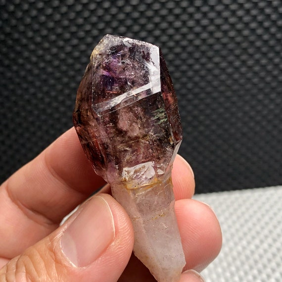 Smoky Amethyst Scepter Quartz Specimen,super Seven Rare Raw/rough Smoky Purple Elestial Quartz,alligator/crocodile Quartz Companion Crystals