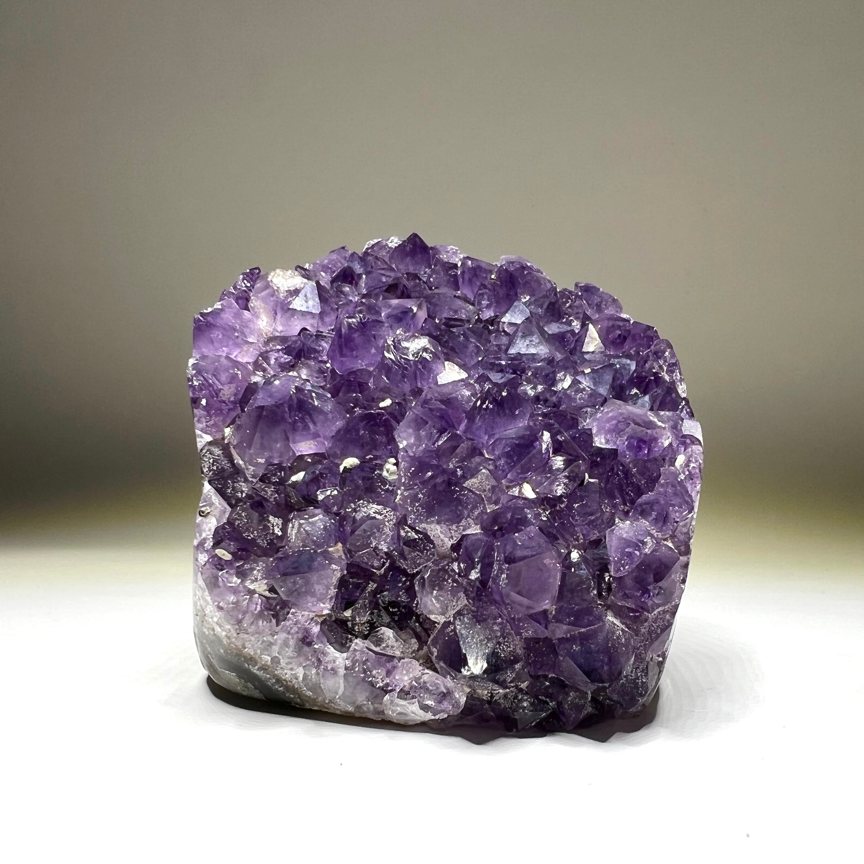 Uruguay Amethyst Crystal Cluster - Raw Stone Geode With Cut Base