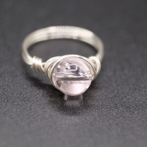 AAAA All-Rainbow Inclusion Amethyst Natural 8mm Rainbow Quartz Prism Aura Crystal Clear Wire Wrapped 20 Gauge Silver Ring AAAA All-Rainbow Inclusion Amethyst Natural 8mm Rainbow Quartz Prism Aura Crystal Clear Wire Wrapped 20 Gauge Silver Ring