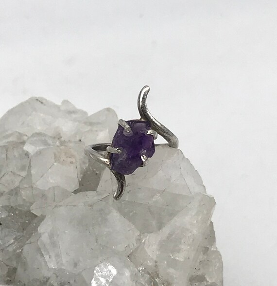 Abstract Amethyst Nugget Ring,  Size 6