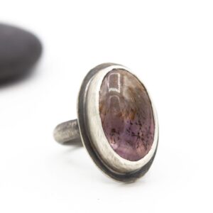 Cacoxenite Amethyst Sterling Silver Ring Super Seven Size 6.5 Cacoxenite Amethyst Sterling Silver Ring Super Seven Size 6.5