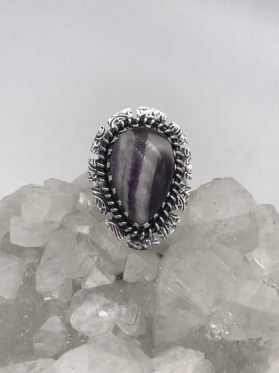 Chevron Amethyst Ring, Size 8 1/2