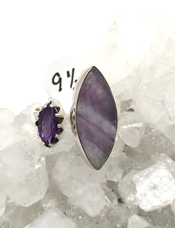 Chevron Amethyst Ring Size 9 1/2-adjustable