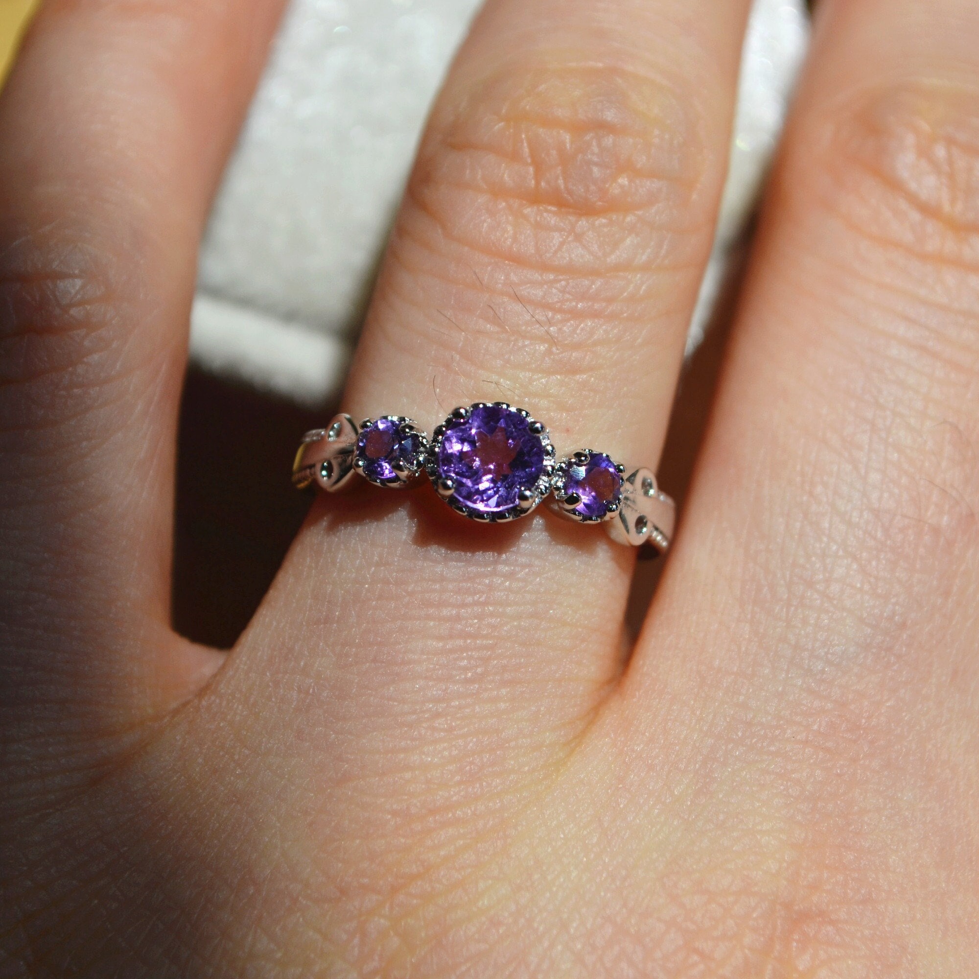 Delicate Natural Amethyst Ring Amethyst Engagement Ring Wedding Ring Sterling Silver Ring Anniversary Ring Birthday Present/gift Delicate Natural Amethyst Ring Amethyst Engagement Ring Wedding Ring Sterling Silver Ring Anniversary Ring Birthday Present/gift