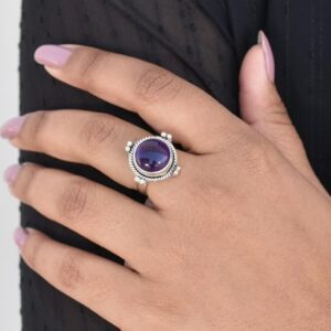 Engagement Amethyst Silver Ring For Fiancee, Anniversary Gifts For Wife, Christmas Day Gifts For Womens, New Beginnings Ring, Promise Ring