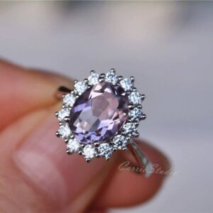 Light Purple Amethyst  Pink Amethyst Ring Amethyst Engagement Ring Promise Ring Anniversary Ring