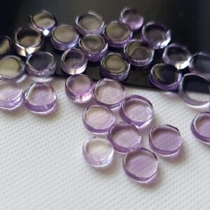6-7mm Pink Amethyst Buttons, Natural Pink Amethyst Plain Round Cabochons Loose For Jewelry, Anethyst Tyres (10pcs To 20pcs Options) - Psg335