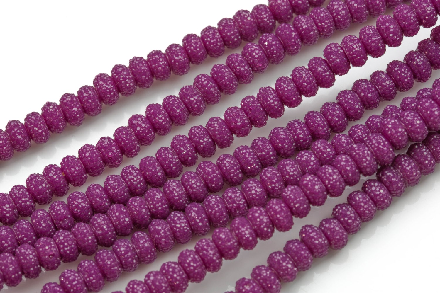 6mm 8mm 10mm Roundel Micro Pave In Half Strands- Purple Amethyst 6mm 8mm 10mm Roundel Micro Pave In Half Strands- Purple Amethyst