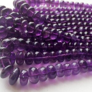 7-11mm Amethyst Plain Rondelle Beads, Natural Purple Amethyst Plain Rondelle Beads, Purple Amethyst For Jewelry (7in To 14in Option) - Ram15 7-11mm Amethyst Plain Rondelle Beads, Natural Purple Amethyst Plain Rondelle Beads, Purple Amethyst For Jewelry (7in To 14in Option) - Ram15
