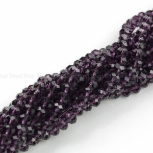 8mm Crystal Rondelle -1 or 5 or 10 STRANDS- Amethyst 8mm Crystal Rondelle -1 or 5 or 10 STRANDS- Amethyst