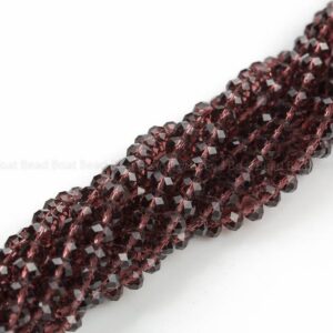 8mm Crystal Rondelle -1 or 5 or 10 STRANDS- Red Amethyst 8mm Crystal Rondelle -1 or 5 or 10 STRANDS- Red Amethyst