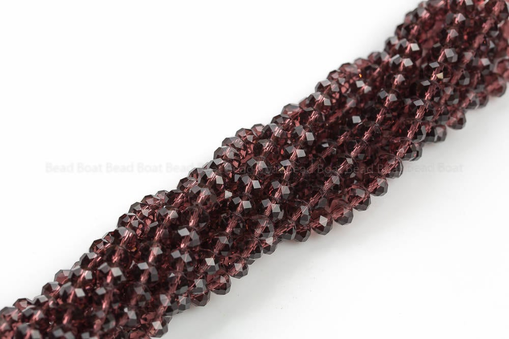 8mm Crystal Rondelle -1 Or 5 Or 10 Strands- Red Amethyst 8mm Crystal Rondelle -1 Or 5 Or 10 Strands- Red Amethyst