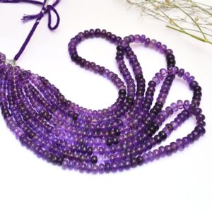 Aaa+ Amethyst 5mm-8mm Graduating Smooth Rondelle Beads | 16inch Strand - 130carats | Natural Multi African Amethyst Gemstone Loose Beads Aaa+ Amethyst 5mm-8mm Graduating Smooth Rondelle Beads | 16inch Strand - 130carats | Natural Multi African Amethyst Gemstone Loose Beads