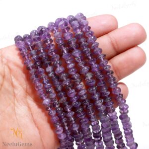 Aaa+ Africian Amethyst Smooth Rondelle Beads,5-6 Mm Natural Amethyst Indian Cut Beads,13" Loose Gemstone Beads For Handmade Jewelry Aaa+ Africian Amethyst Smooth Rondelle Beads,5-6 Mm Natural Amethyst Indian Cut Beads,13" Loose Gemstone Beads For Handmade Jewelry