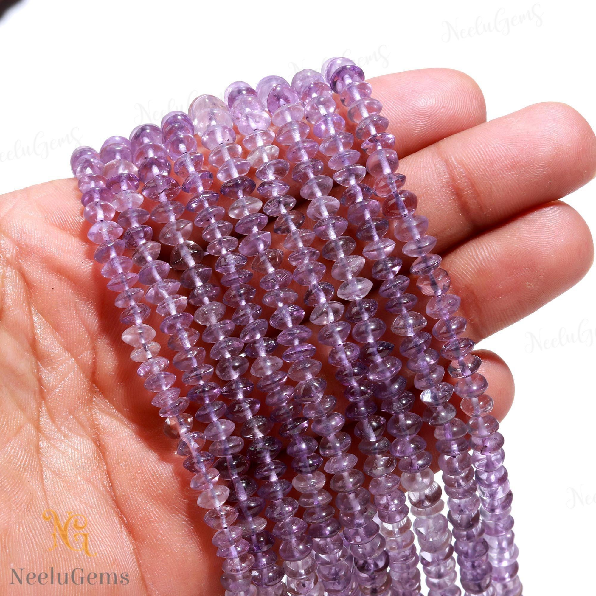 Aaa+ Pink Amethyst Smooth Rondelle Beads,5-6 Mm Natural Amethyst Indian Cut Beads,13" Loose Gemstone Beads For Handmade Jewelry Aaa+ Pink Amethyst Smooth Rondelle Beads,5-6 Mm Natural Amethyst Indian Cut Beads,13" Loose Gemstone Beads For Handmade Jewelry
