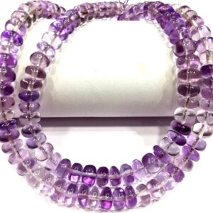 AAA+ QUALITY~~Natural Pink Amethyst Smooth Rondelle Beads 6-7.MM Shaded Amethyst Gemstone Beads Polished Amethyst Beads Amethyst String Bead