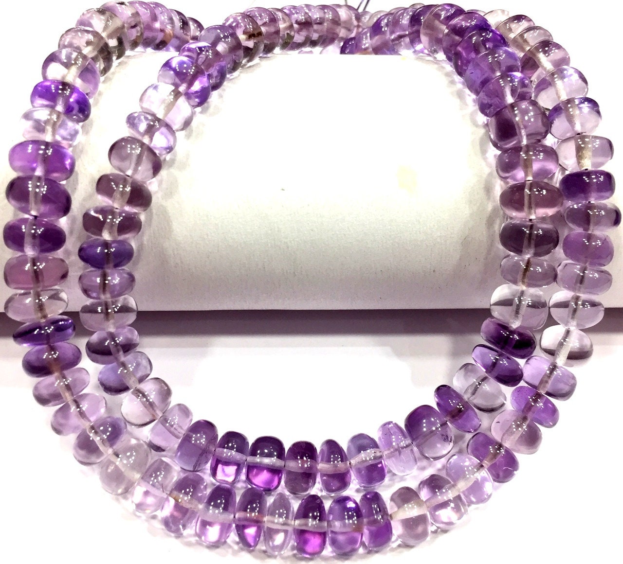 Aaa+ Quality~~natural Pink Amethyst Smooth Rondelle Beads 6-7.mm Shaded Amethyst Gemstone Beads Polished Amethyst Beads Amethyst String Bead