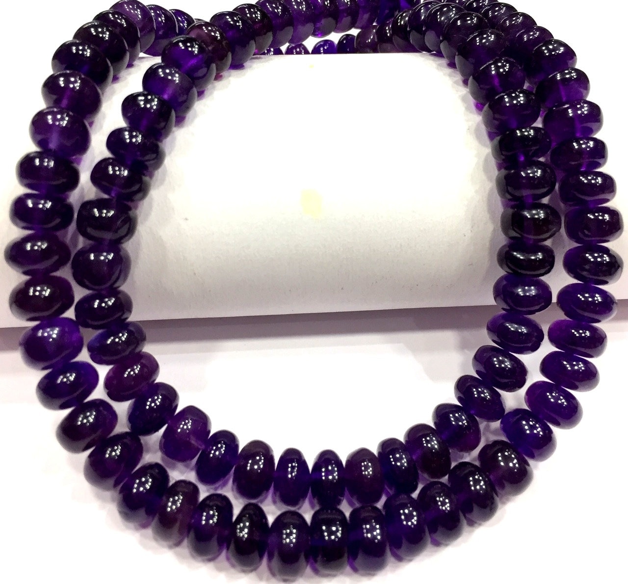 Aaa+ Quality~~natural Amethyst Smooth Rondelle Beads 7.mm Amethyst Gemstone Beads High Polished Rondelle Beads Amethyst Beads Strand.
