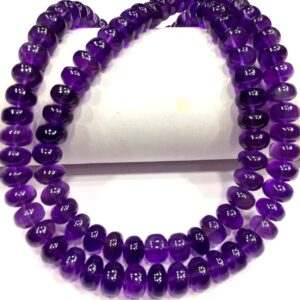 AAA+ QUALITY~~Natural Amethyst Smooth Rondelle Beads 7.MM Amethyst Gemstone Beads High Polished Rondelle Beads Amethyst Beads Strand.