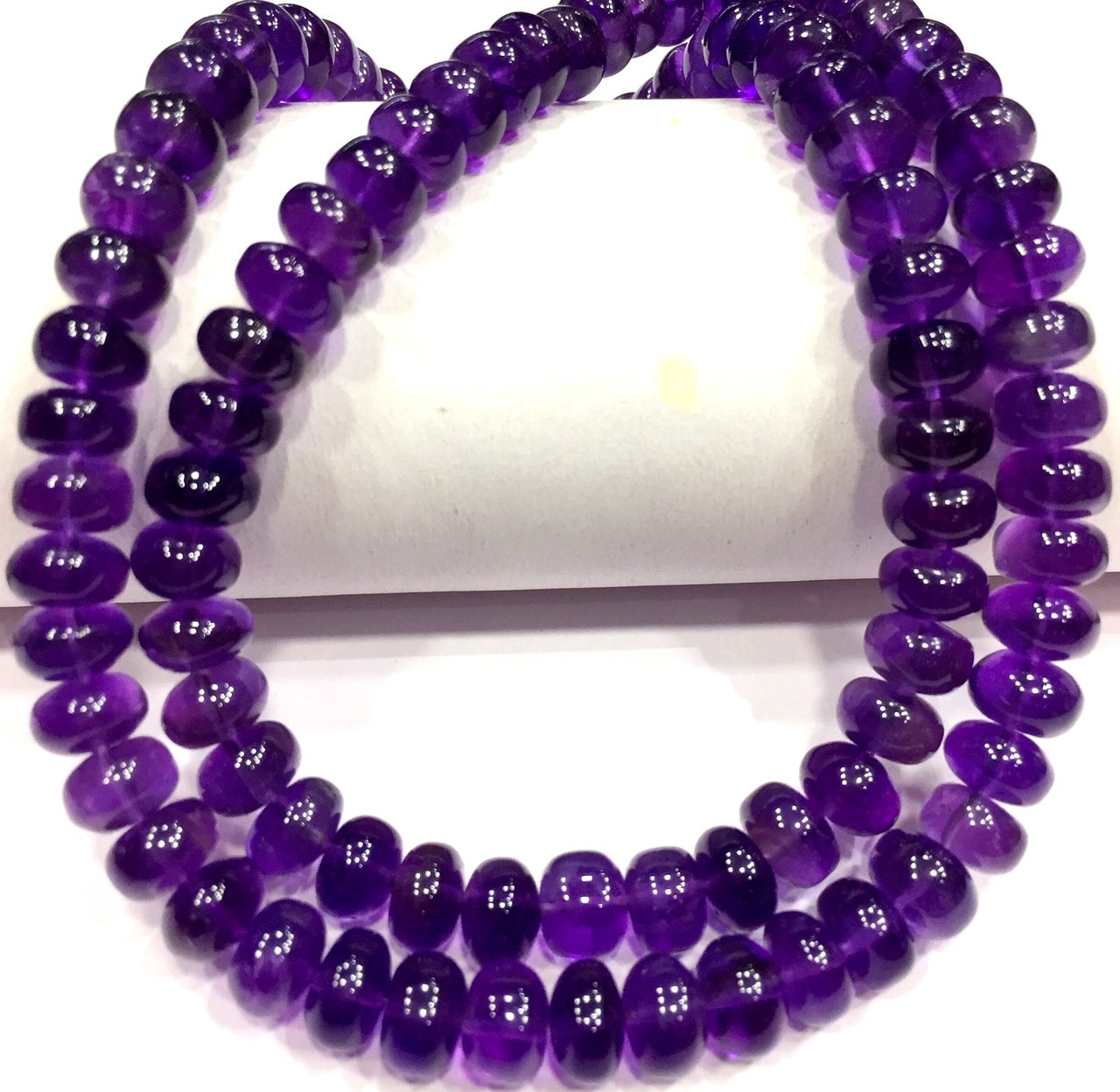 Aaa+ Quality~~natural Amethyst Smooth Rondelle Beads 7.mm Amethyst Gemstone Beads High Polished Rondelle Beads Amethyst Beads Strand.