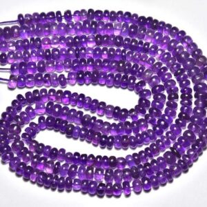 African Amethyst Rondelle Beads - 16 inches - Natural Amethyst Smooth Rondelle Beads Strand - Size is 5 - 6 mm #1491 African Amethyst Rondelle Beads - 16 inches - Natural Amethyst Smooth Rondelle Beads Strand - Size is 5 - 6 mm #1491