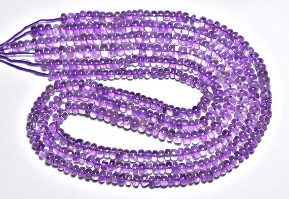 African Amethyst Rondelle Beads - 16 Inches - Natural Beautiful Amethyst Smooth Rondelle Beads Strand - Size Is 5 - 5.5 Mm #1440 African Amethyst Rondelle Beads - 16 Inches - Natural Beautiful Amethyst Smooth Rondelle Beads Strand - Size Is 5 - 5.5 Mm #1440