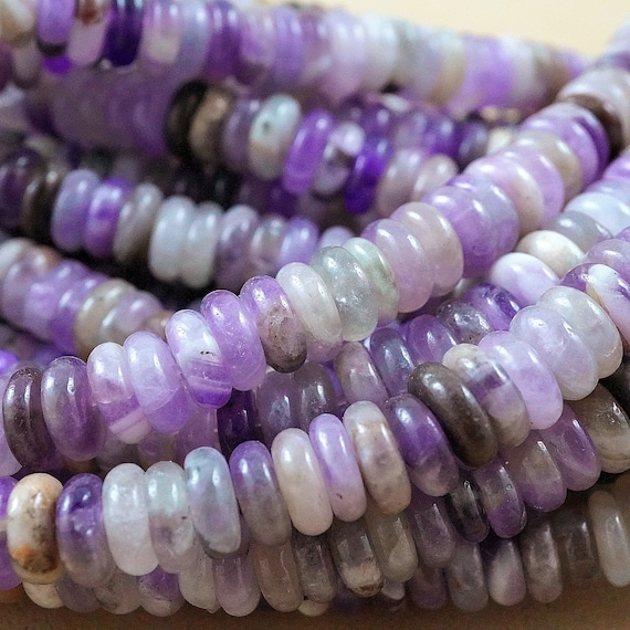 Chevron Amethyst Beads (rondelle)(smooth)(6mmx2mm)(15.5"strand)