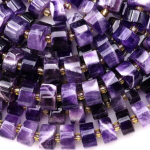 Gemmy Natural Purple Amethyst 12mm Rondelle Wheel Short Cylinder Beads 15.5" Strand Gemmy Natural Purple Amethyst 12mm Rondelle Wheel Short Cylinder Beads 15.5" Strand