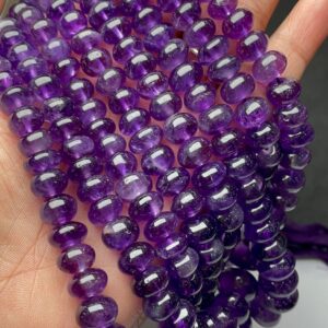 Good Quality Natural Amethyst Smooth Rondelle Gemstone Beads, 5-12 mm Graduated Amethyst, 17 Inch Long Strand Semi Precious Chakra Beads Good Quality Natural Amethyst Smooth Rondelle Gemstone Beads, 5-12 mm Graduated Amethyst, 17 Inch Long Strand Semi Precious Chakra Beads