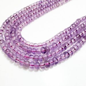 Light Purple Amethyst Beads: Polished Rondelle Gemstone Beads (3mm X 5mm) - Rd34b Light Purple Amethyst Beads: Polished Rondelle Gemstone Beads (3mm X 5mm) - Rd34b
